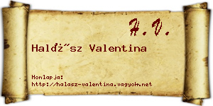 Halász Valentina névjegykártya