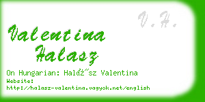 valentina halasz business card
